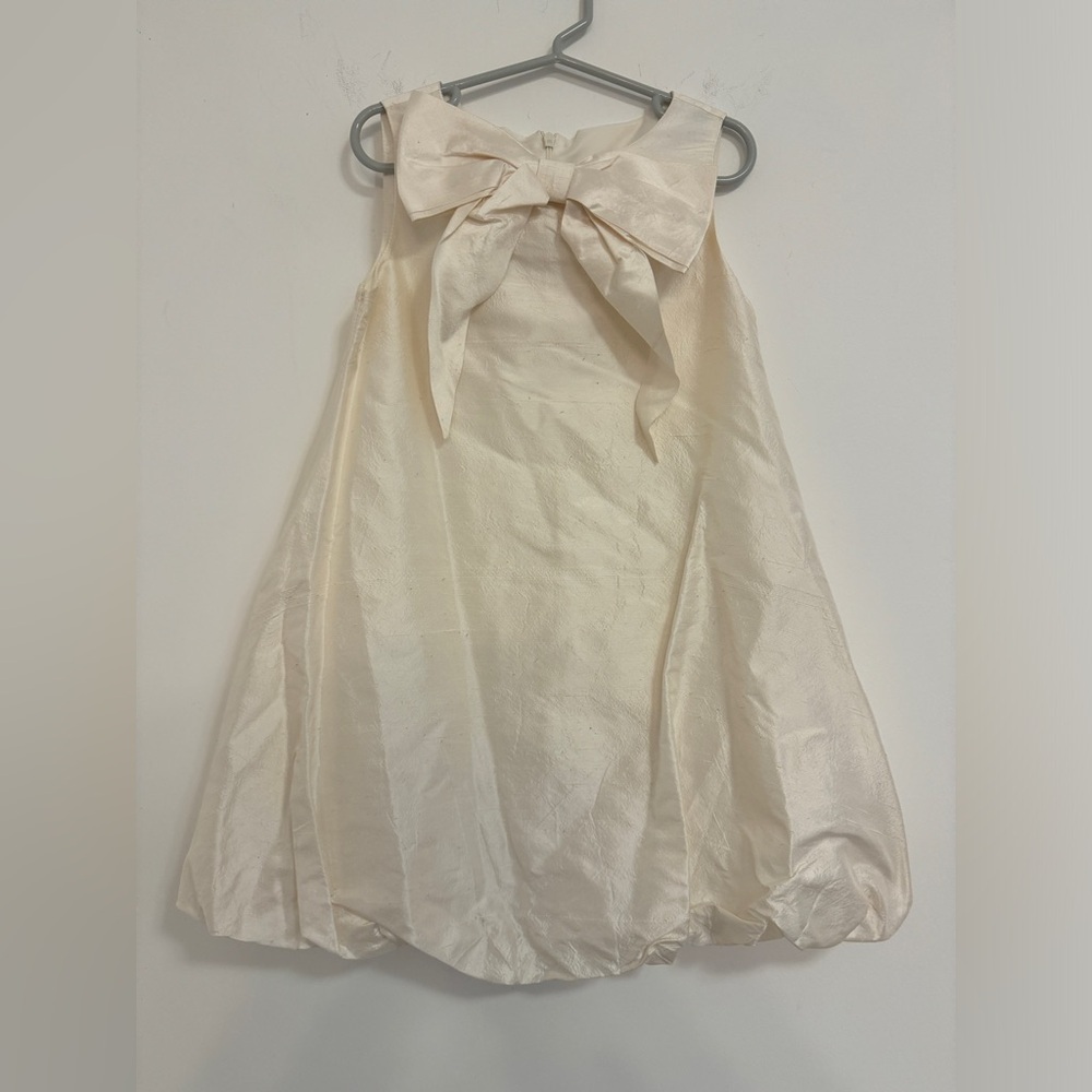 Biscotti Cream Bow Dress for Kids